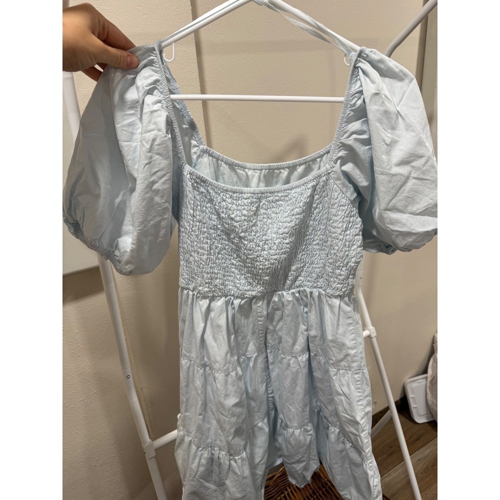 Blue Coquette Cottagecore Smocked Tiered Sundress Size Large - Picture 3 of 4